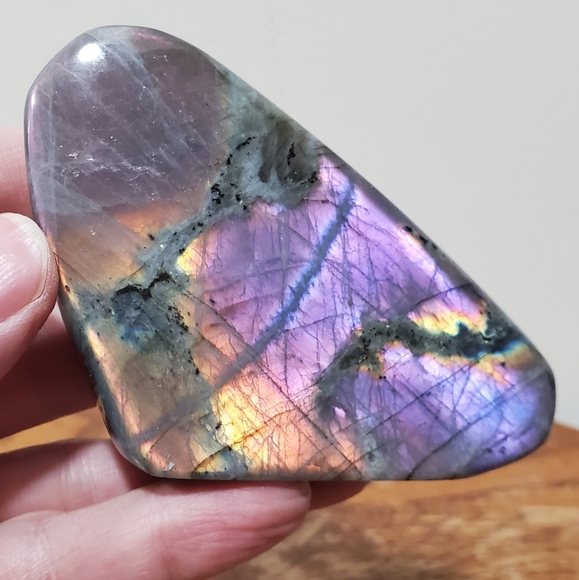 Labradorite Crystal Freeform, Two-Sided Flash, 176 grams - Picture 12 of 17